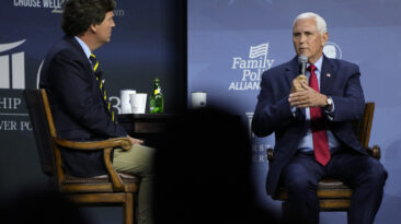 Tucker Carlson grilled former Vice President Mike Pence on foreign policy during his interview earlier today at the Family Leadership Summit in Iowa.