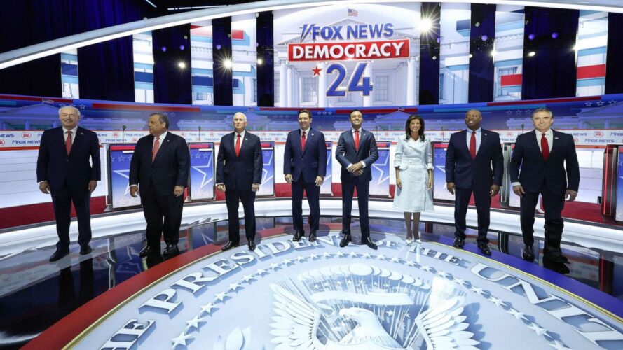 Tonight in Milwaukee, Wisconsin, eight Republican presidential hopefuls faced off at the first GOP primary debate, addressing the nation's biggest issues. (ABC News)