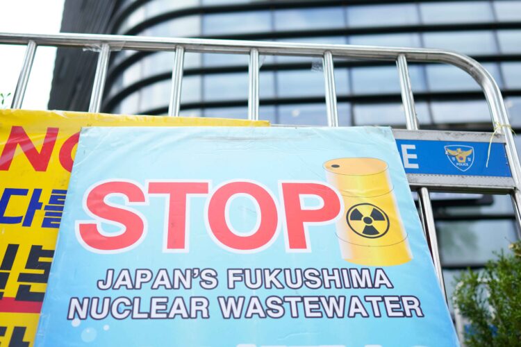 Japan is pumping wastewater from the defunct Fukushima Daiichi nuclear power plant into the Pacific Ocean, prompting protests from neighboring Asian countries. | (AP Photo/Lee Jin-man)