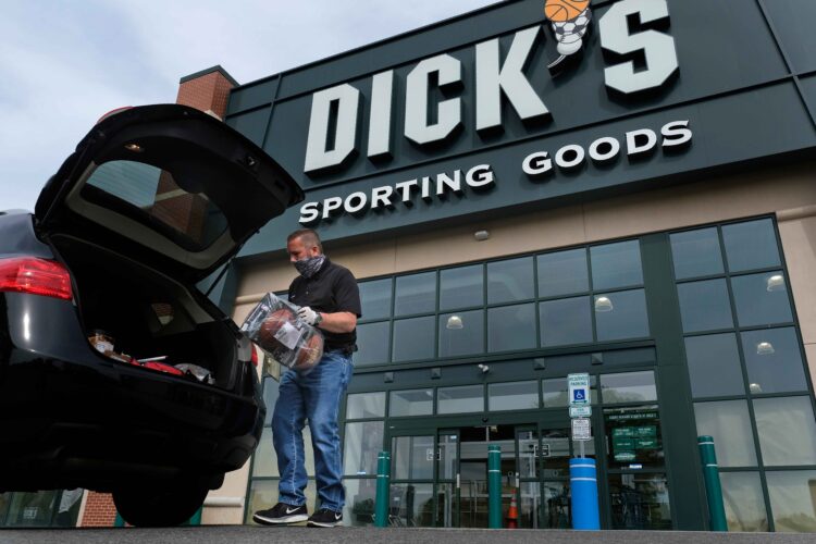 Dick’s Sporting Goods blamed organized retail crime as the reason for the company’s profits sinking nearly 25 percent last quarter.