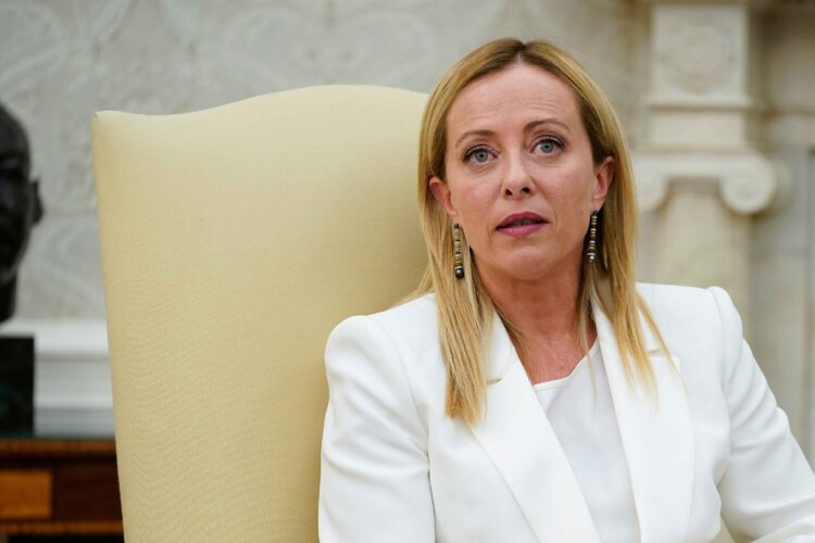 Italian Prime Minister Giorgia Meloni is being accused of failing to deliver on her campaign promise to crack down on illegal boat migrants arriving in Italy. | (AP Photo/Evan Vucci)
