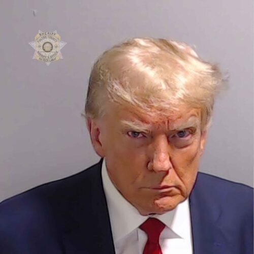 Donald Trump returned to Twitter for the first time since January 2021. The reason? To post a meme of his mugshot the night of his arrest in Fulton County, GA. (Fulton County Sheriff's Office via AP)