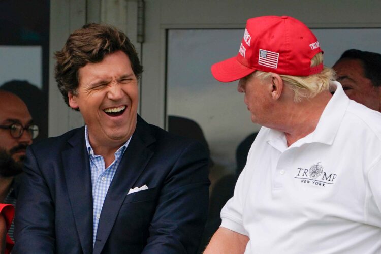 Tucker Carlson interviewed former president and 2024 presidential candidate Donald Trump during Fox News' live Republican primary debate on Wednesday night.