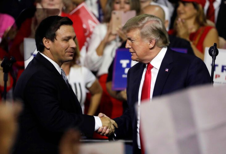 Former President Donald Trump is continuing to gain ground in the most recent polls, nearly doubling his lead over Florida Governor Ron DeSantis since April. (AP Photo/Chris O'Meara, File)