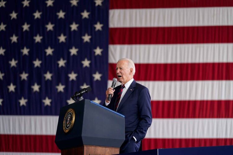 Joe Biden has become the first president not to appear at an official 9/11 memorial site on the anniversary of the attacks, prompting criticism from victims. (AP Photo/Evan Vucci)