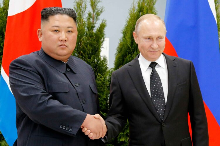 Kim Jong Un, Supreme Leader of North Korea, will meet with Russian President Vladimir Putin to discuss trading weapons and artillery for Russian nuclear tech. (AP Photo/Alexander Zemlianichenko, Pool, File)
