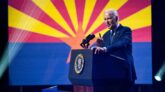 Joe Biden gave a speech in Arizona addressing the state of democracy, praising the legacy of John McCain, and calling the MAGA movement a threat to the country. (AP Photo/Evan Vucci)