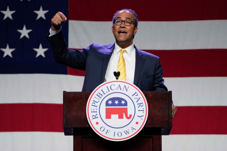 Former Texas Rep. Will Hurd has suspended his longshot presidential bid and endorsed Nikki Haley as the best alternative to former President Donald Trump. (AP Photo/Charlie Neibergall)