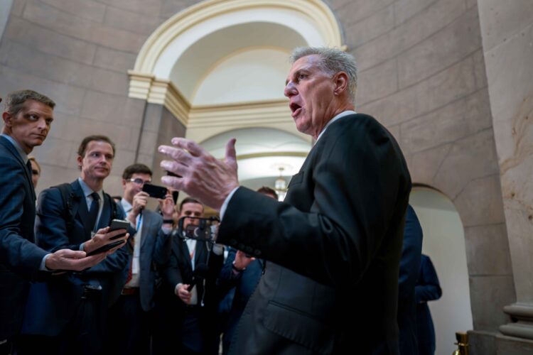 Congressman Matt Gaetz is seeking to remove Speaker Kevin McCarthy over an alleged “secret side deal” with Democrats during last week’s budget negotiations. (AP Photo/J. Scott Applewhite)