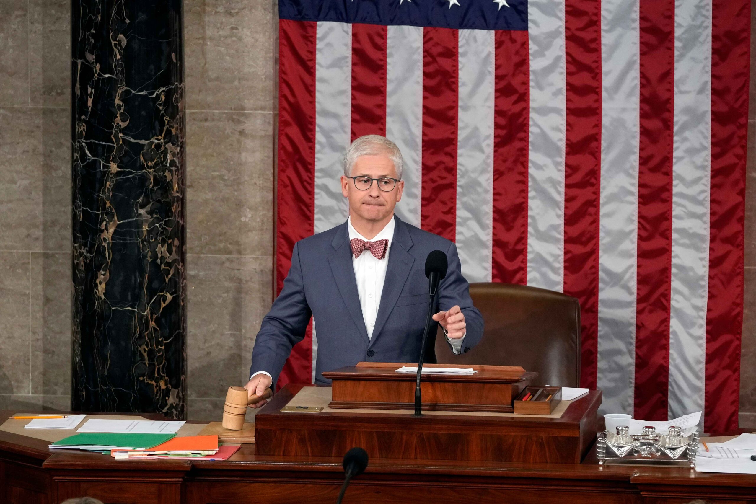 Republicans moved to temporarily empower Patrick McHenry Speaker of the House after nominee Jim Jordan was unsuccessful in a second vote, but the motion failed. (AP Photo/Alex Brandon)