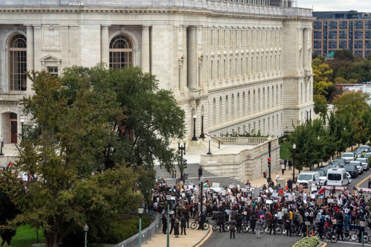 On Tuesday, pro-Palestine protestors pushed into the rotunda of the U.S. Capitol Building, occupying the room and chanting in favor of a ceasefire in Gaza