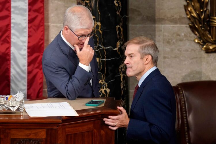 Republicans moved to temporarily empower Patrick McHenry Speaker of the House after nominee Jim Jordan was unsuccessful in a second vote, but the motion failed. (AP Photo/Alex Brandon)