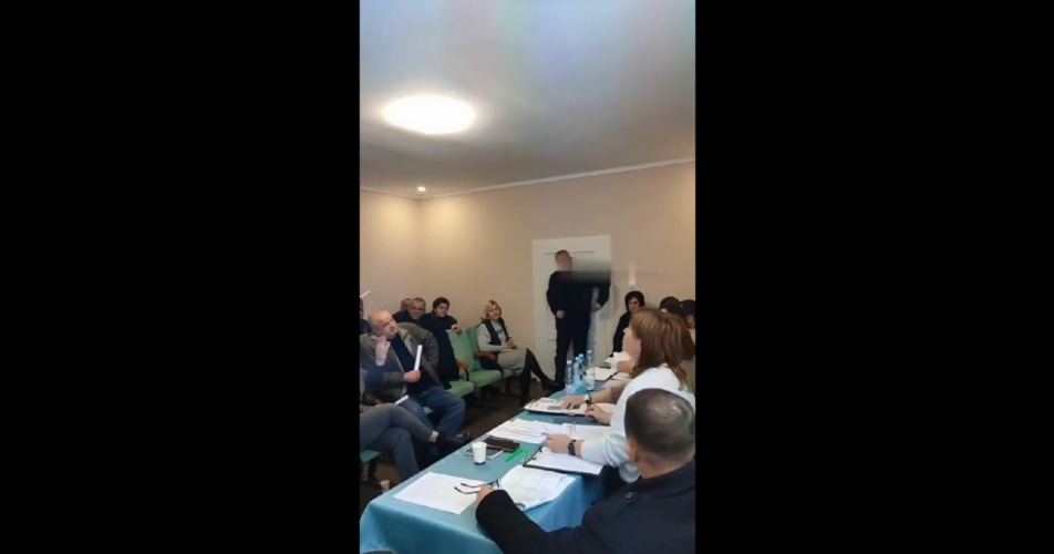 A Ukrainian village councilor bombed a government meeting with hand grenades on Friday, wounding 26 individuals, according to Agence France Presse (AFP).