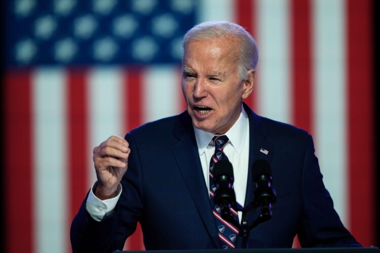 Michael Cembalest of JPMorgan predicts that Joe Biden may bow out of the 2024 presidential race in favor of a more viable candidate as soon as Super Tuesday. (AP Photo/Matt Rourke)