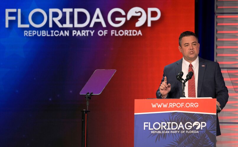 The Florida Republican Party removed Chairman Christian Ziegler over allegations that he raped a woman in October, replacing him with Vice Chairman Evan Power. (AP Photo/Phelan M. Ebenhack, File)