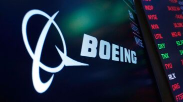 Boeing shares cratered after a faulty door plug on a 737 Max 9 jet led to a near-catastrophic failure on an Alaska Airlines flight last week. (AP Photo/Richard Drew, File)
