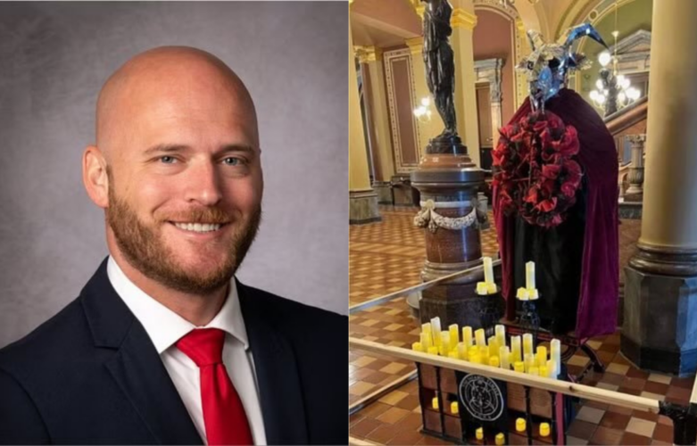Christian Navy veteran Michael Cassidy was charged with a hate crime for smashing and beheading a statue set up by the Satanic Temple in the Iowa Statehouse.