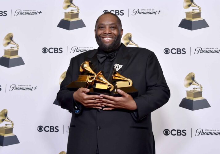 Rapper Killer Mike (real name Michael Render) was arrested at the Grammy Awards, putting an end to his celebration of a three-trophy sweep during the show. (Photo by Richard Shotwell/Invision/AP)
