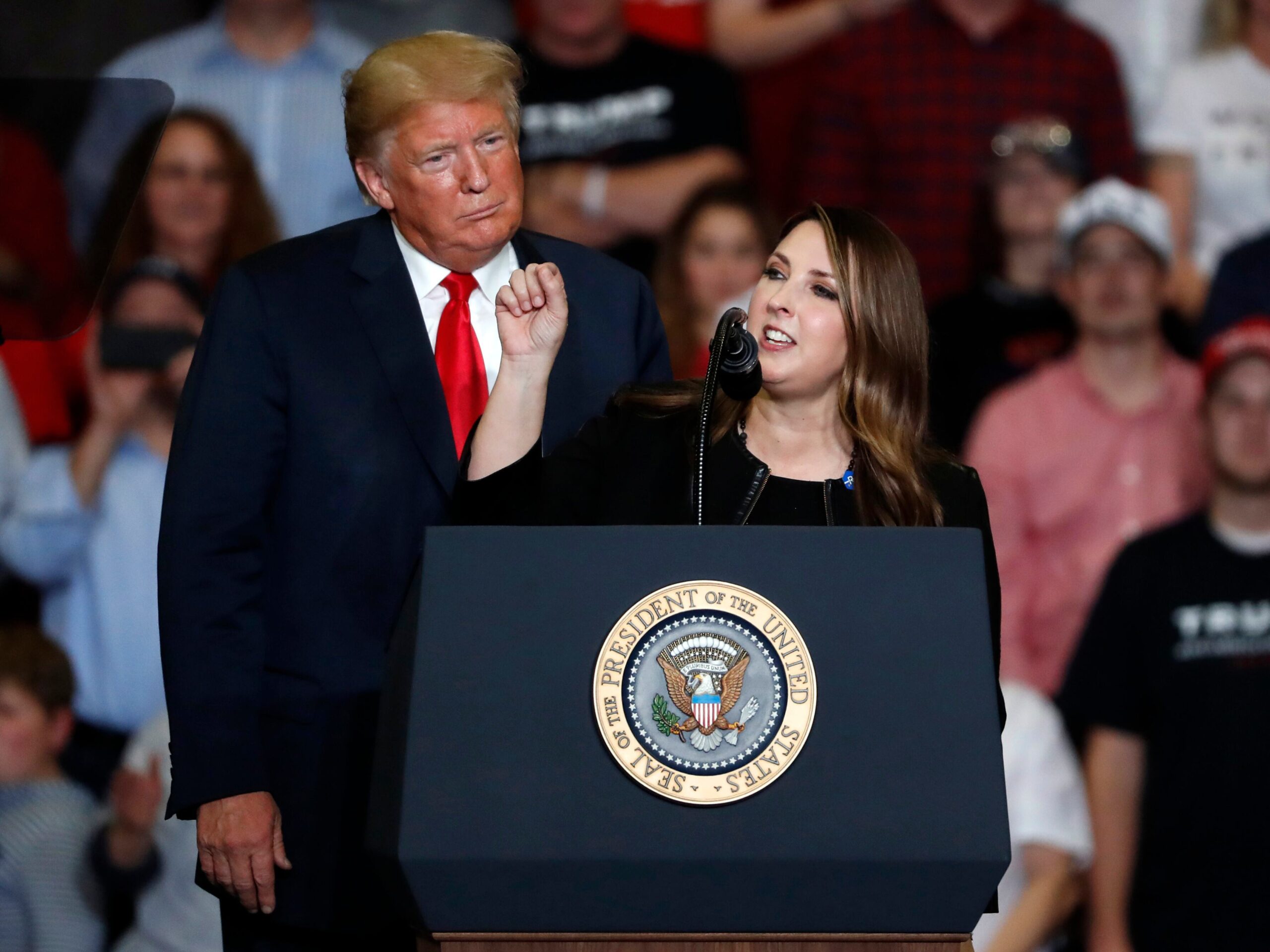 Republican National Committee (RNC) Chairwoman Ronna McDaniel will step down on March 8th, concluding her seven-year stint at the helm of the GOP. (AP Photo/Jeff Roberson, File)
