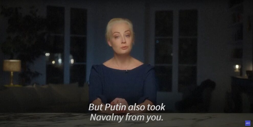 Yulia Navalnaya, the widow of Russian opposition leader Alexi Navalny, claims her husband was killed by the presidential administration of Vladimir Putin