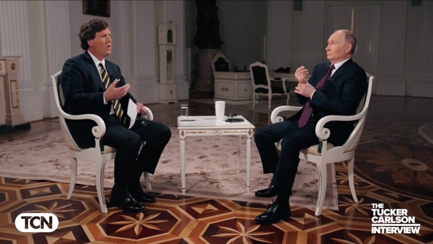 Tucker Carlson has released his interview with Russian Federation President Vladimir Putin, over two hours long. It is only available on his Network