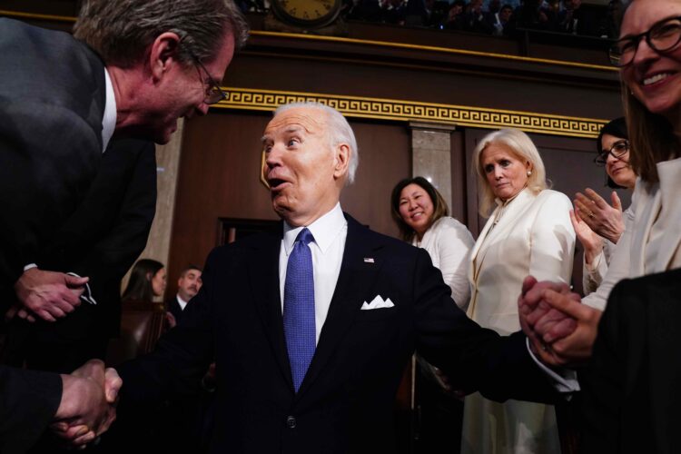 Joe Biden was caught on a hot mic after his State of the Union address, revealing his Israeli PM Benjamin Netanyahu over the humanitarian situation in Gaza. (Shawn Thew/Pool via AP)