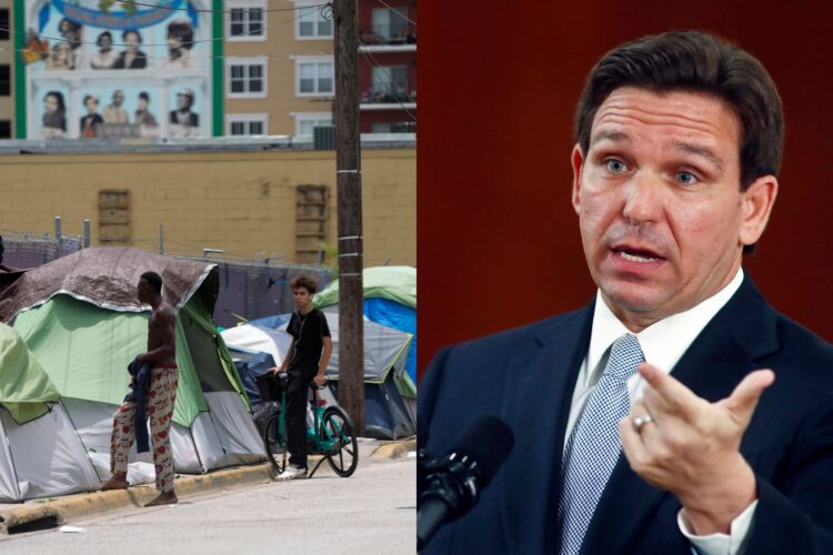 Florida Governor Ron DeSantis signed a bill into law that prohibits homeless people from sleeping or camping on public properties such as sidewalks and parks