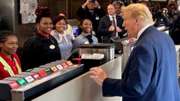 While on the campaign trail, former President Donald Trump visited a Chick-fil-A in Atlanta, Georgia and ordered meals for everyone in the restaurant.