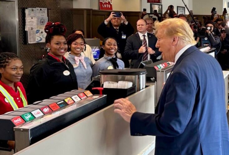 While on the campaign trail, former President Donald Trump visited a Chick-fil-A in Atlanta, Georgia and ordered meals for everyone in the restaurant.