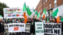 Protesters gathered in Dublin, Ireland to denounce the government’s immigration policies, which threaten to make native Irishmen a minority in their homeland.