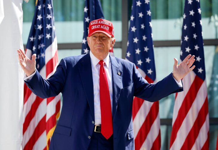 Donald Trump says that noncitizens attending American universities should “automatically” get green cards after graduating to better attract “brilliant people.” (AP Photo/Jeffrey Phelps)