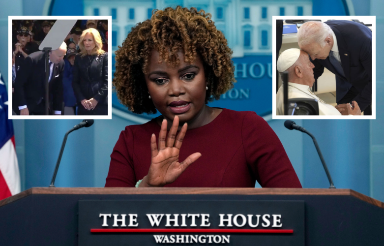 White House Press Secretary Karine Jean-Pierre insists that videos of Joe Biden appearing frail and confused are "cheap fakes" from "desperate Republicans."