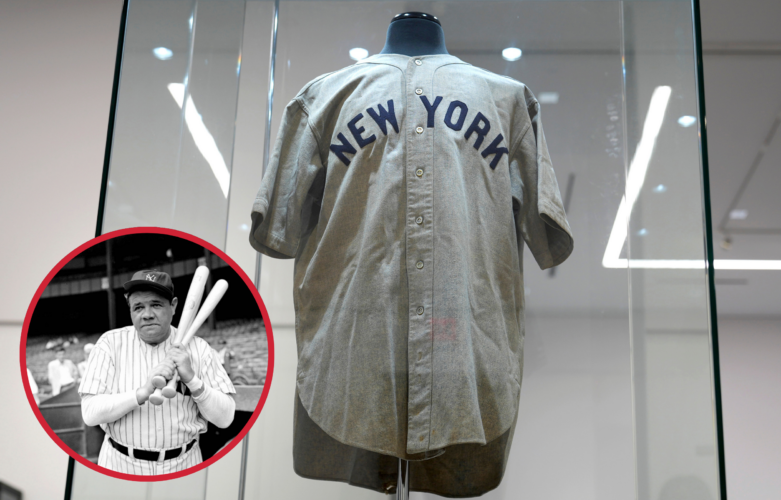 The jersey worn by Babe Ruth during his “called shot” in the 1932 World Series has set a record for the most expensive piece of sports memorabilia ever sold.