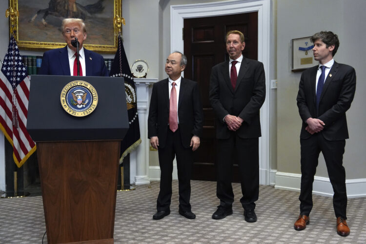 Donald Trump, alongside CEOs from OpenAI, SoftBank, and Oracle, announced 'Stargate,' a new initiative to invest up to $500 billion in AI infrastructure.