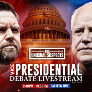 Tonight on the Unusual Suspects, Vincent Oshana and our other panelists offer live commentary on the Vice Presidential debate between JD Vance and Tim Walz.